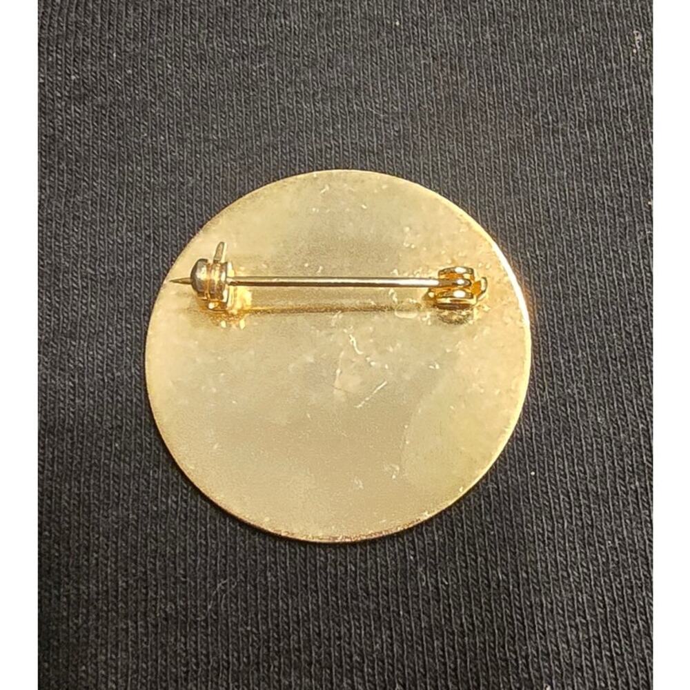 Vintage Gold Tone "R" Circular Brooch - Picture 2 of 2